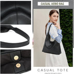 Casual Hobo Bag for Women Soft Shoulder Bags Slouchy Pu Leather Tote Purses for Work Travel