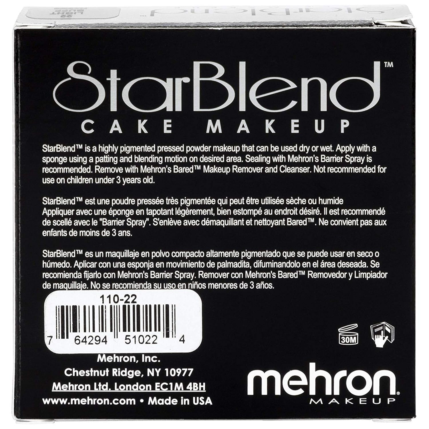 Mehron Makeup Starblend Cake (2 Oz) (Light Buff)