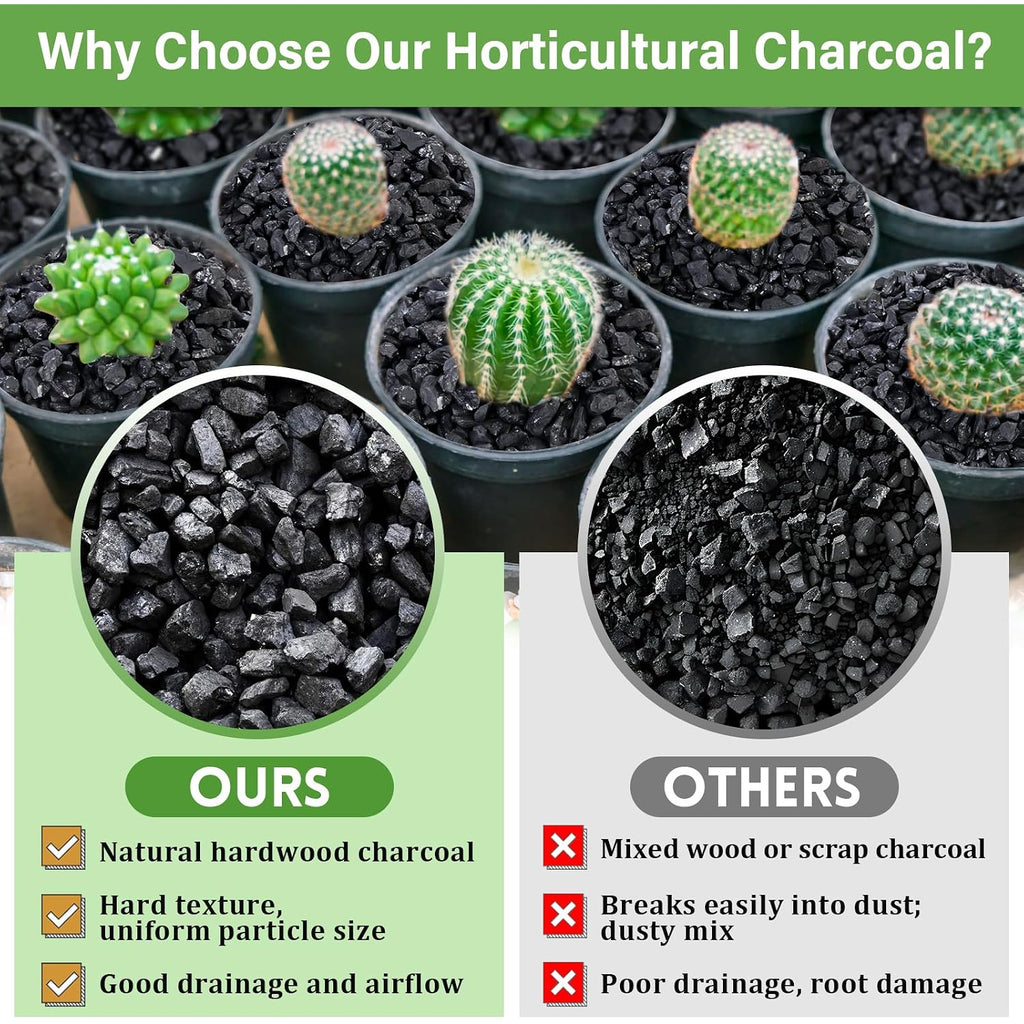 2 Qt Horticultural Charcoal- Natural Charcoal For Plants, Biochar Soil Amendment For Indoor Plants, Terrariums, Orchids Potting Mix And Gardening