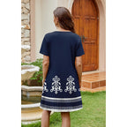 Wiholl Summer Dresses For Women Casual Tshirt Boho Dress Wedding Guest Dresses Short Sleeve Fashion Beach Vacation Clothes