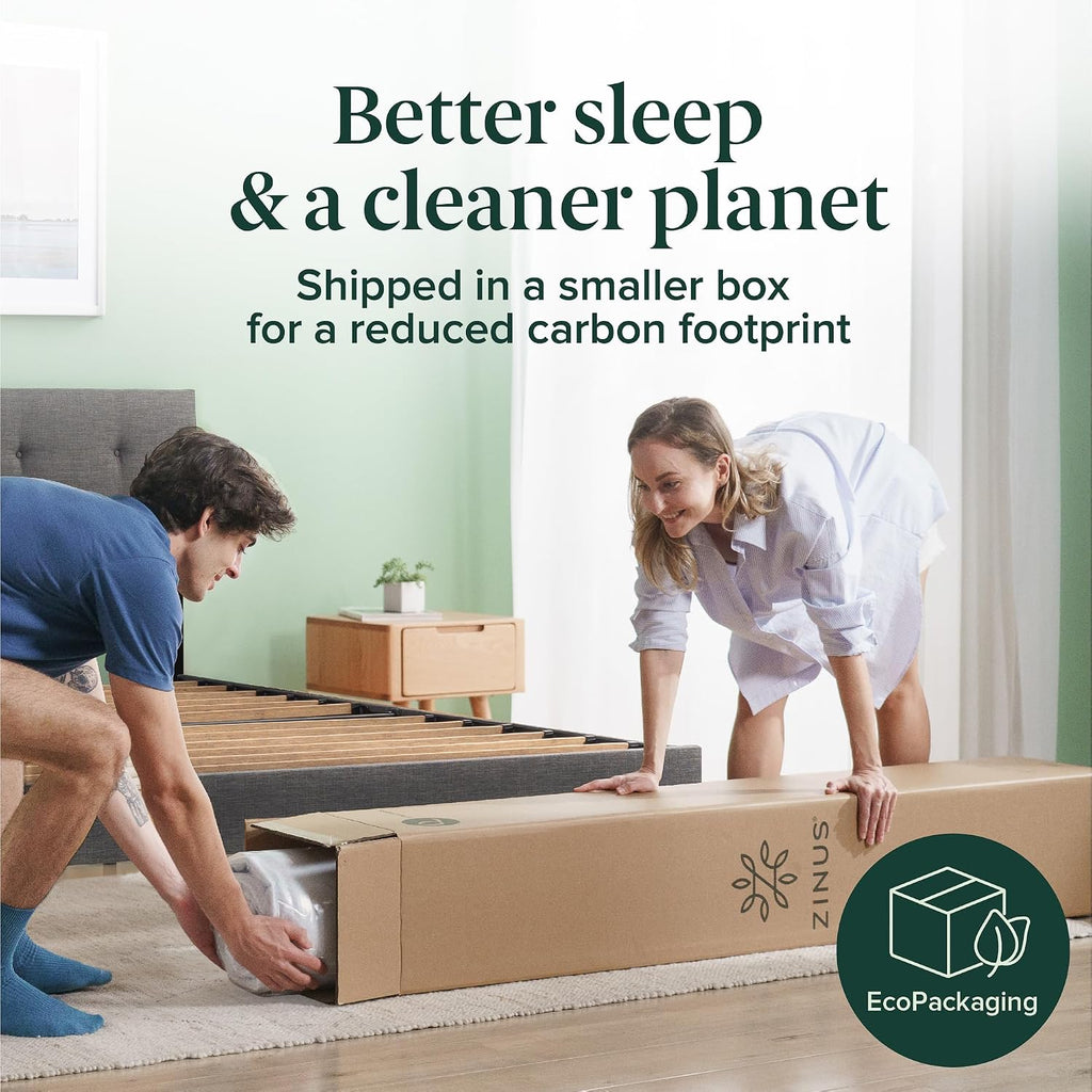 Zinus 6 Inch Foam And Spring Hybrid Mattress [New Version], Twin, Medium Firmness, Durable Support, Certified Safe Foams & Fabric, Mattress In A Box, White