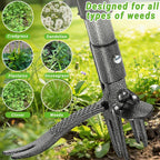 43.5" Weed Puller Tool For Lawn Yard, Dual-Eject Mechanism With Bag | 4-Claw Steel Head,Adjustable 43.5" Bamboo Long Handle,Supports A Weight Of 265 Lbs,Includes 16 Gallon Leaf Bag