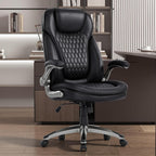 Colamy Executive Office Chair-Ergonomic Computer Desk Chair, High Back Leather Chair With Padded Flip-Up Arms, Swivel Home Office Chair, Black