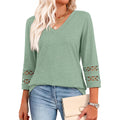 Xieerduo 3/4 Length Sleeve Womens Tops Dressy Casual Blouses For Women 2026 Trendy V Neck T Shirts Summer Clothes