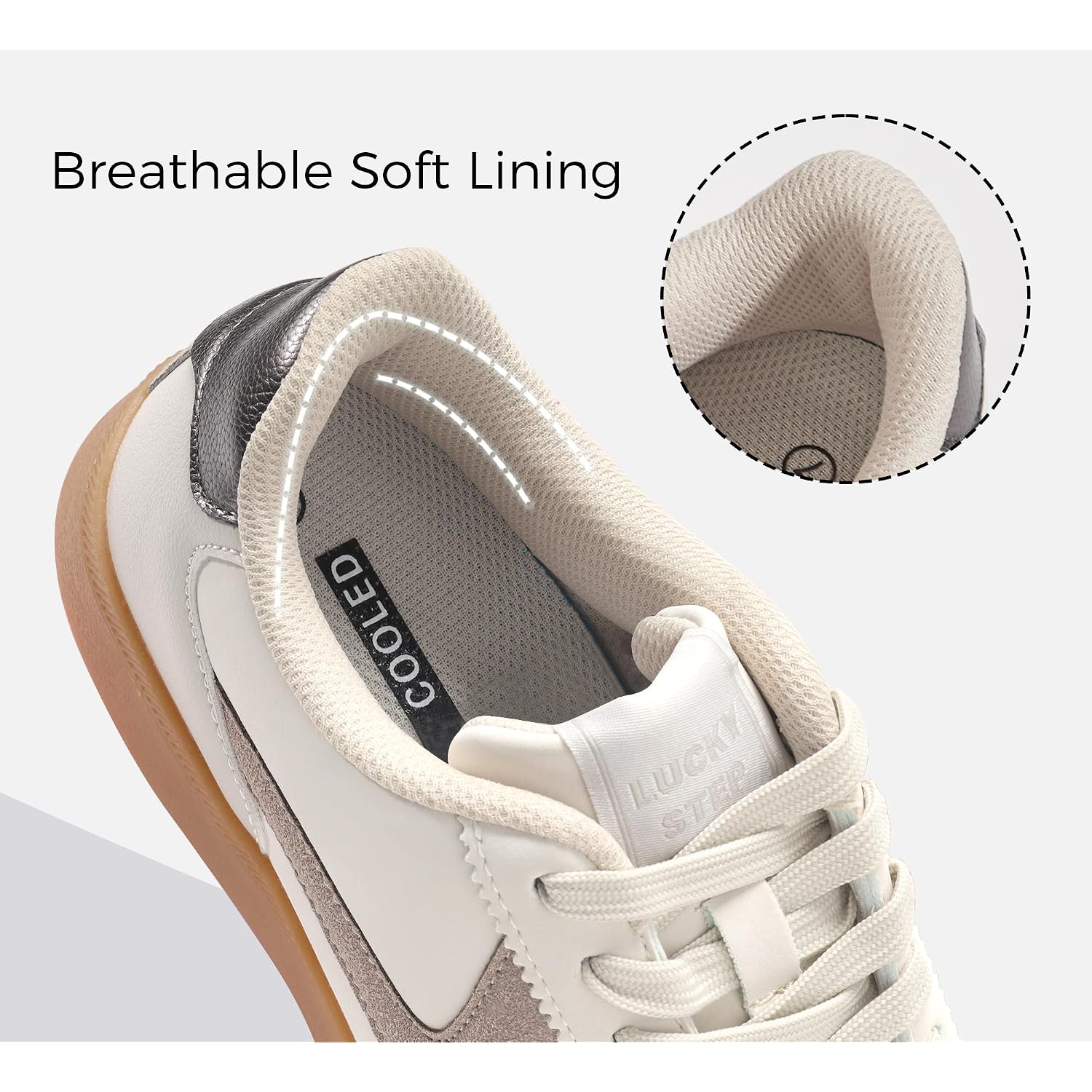 Lucky Step Women'S Retro Fashion Sneakers Classic Casual Walking Shoes Non Slip Comfort Skate Shoes | No Slip Lace Up Walking Shoes