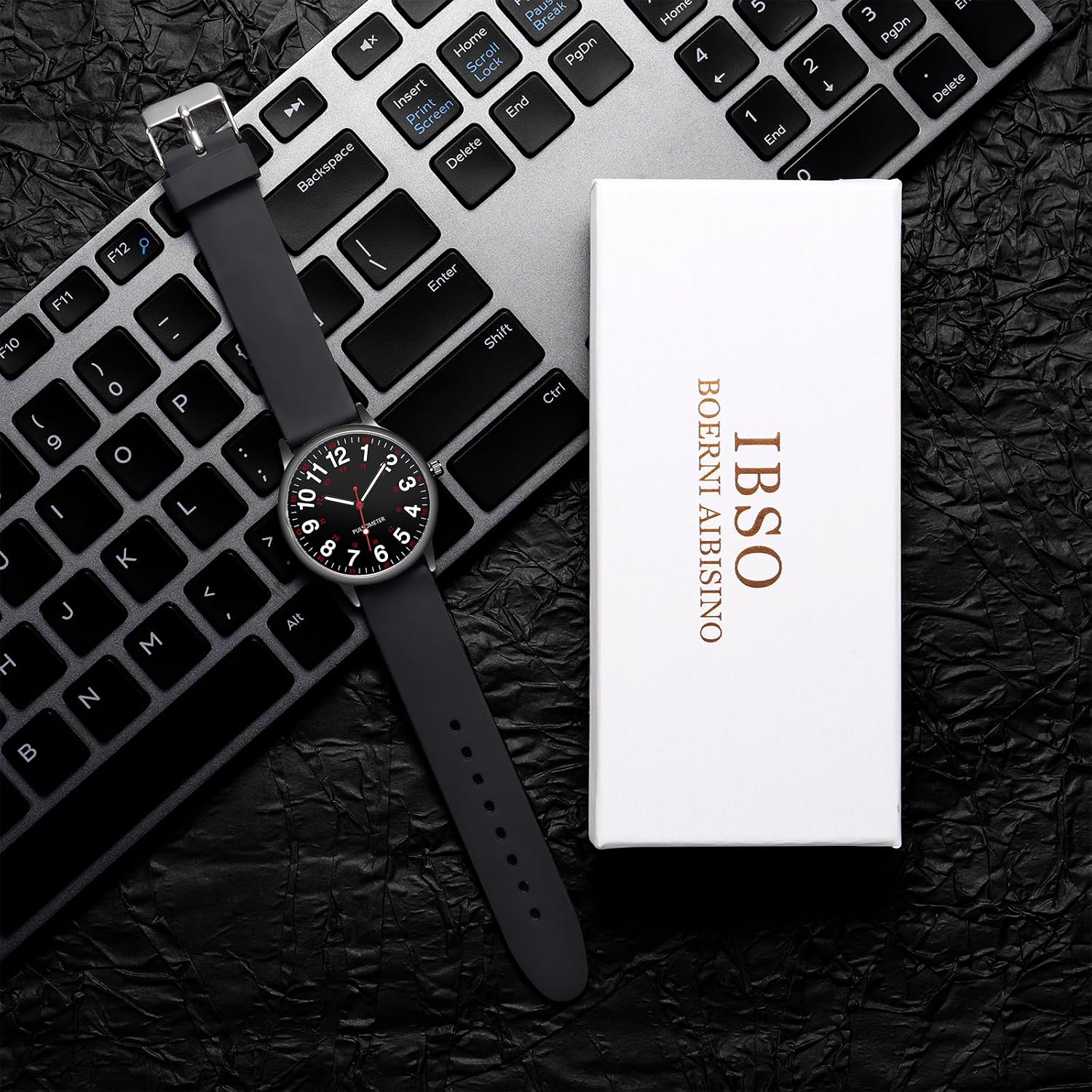 Ibso Nurse Watch For Nurse Medical Professionals Men Women Easy To Read Dial Wristwatches Silicone Band Second Hand Watches