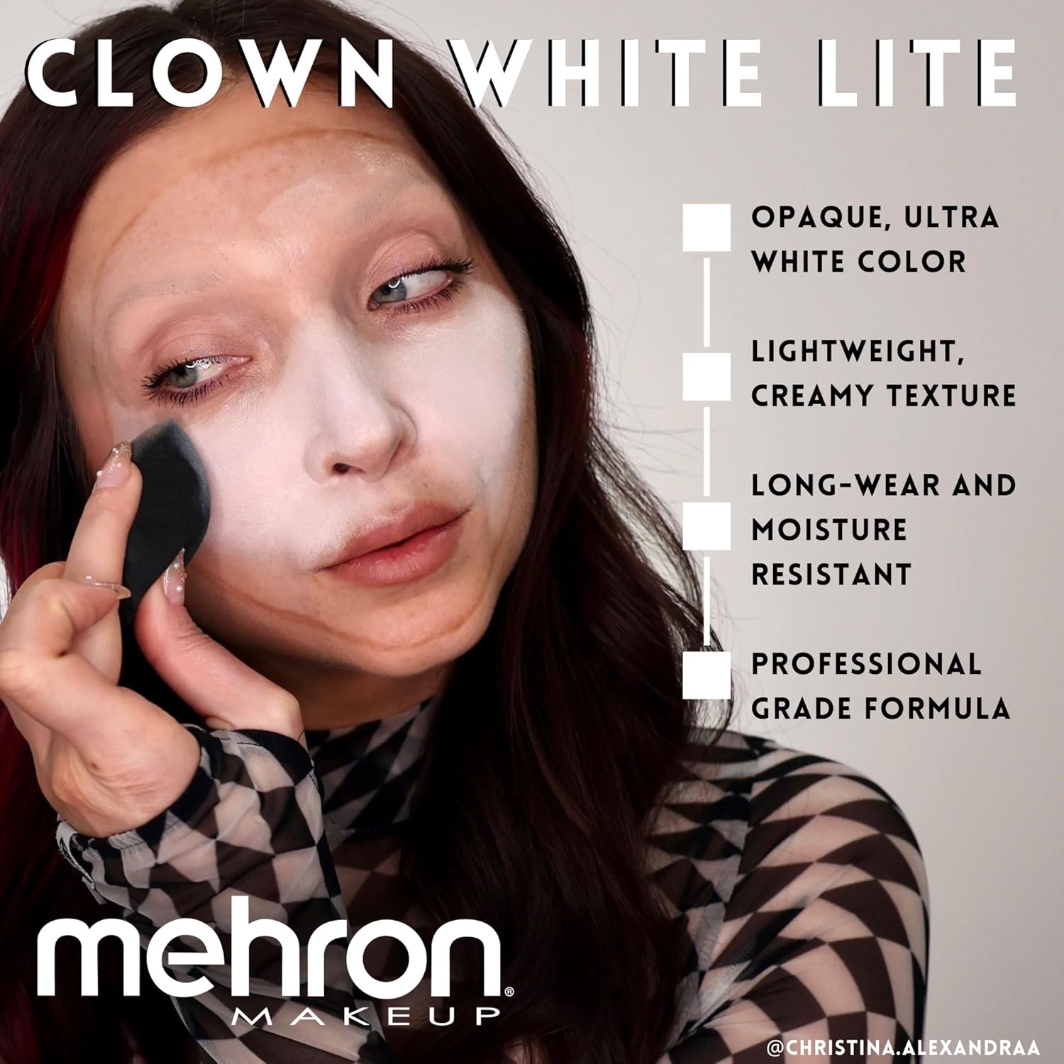Mehron Makeup Clown White Lite | Professional Face Paint & Body Paint | White Cream Face Paint for Clown Makeup, Stage, Film, Cosplay, Mime, & Halloween 2 oz (56g)