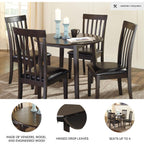 Signature Design By Ashley Hammis Round Dining Room Drop Leaf Table, Seats Up To 4, Hinged Drop Leaves, Wood, 36.38" W X 36.38" D X 29.88" H, Dark Brown