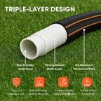 10Ft Flexible Garden Hose, No-Kink Rubber Water Hose, W.P. 200 Psi | Freeze & Wear Resistant Hose With 3/4" Ght Male/Female Fittings, 600 Psi Burst Strength For Outdoor Watering