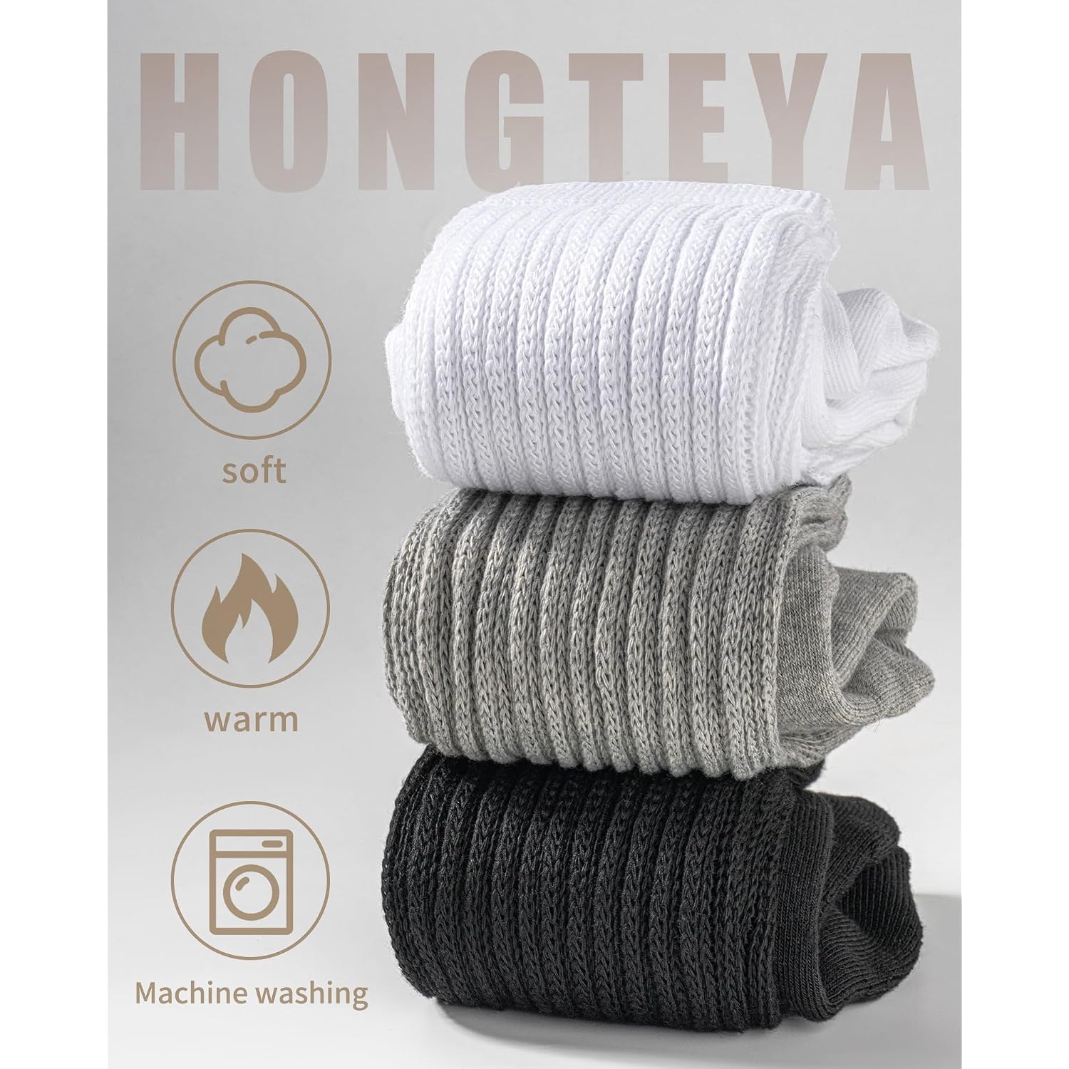 Hongteya Slouchy Crew Socks For Women Soft Scrunch Socks Cute Fashion Retro For Boot Sneakers Size 5-11