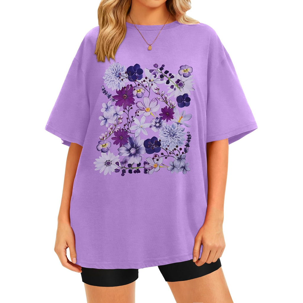 Womens Oversized T Shirts Loose Fit Graphic Tees Summer Casual Short Sleeve Tops 2026