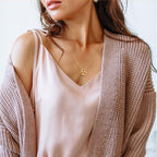 Chantel Yorke Gold Necklace for Women Trendy Love Knot Infinity Interlocking Knot Necklaces 14K Gold Pendant Necklace for Women Cubic Zirconia Necklaces 18in+5cm Adjustable Chain