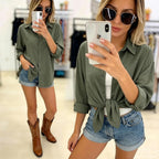 Jekaoyi Womens Button Down Shirts Cotton Casual Long Sleeve Gauze Tops Collared Loose Fit Womens Blouses