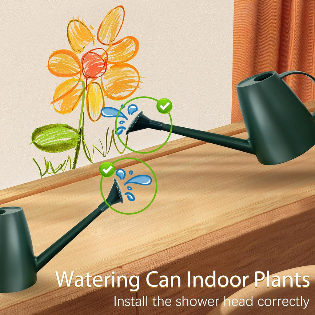 60 Oz Watering Can For Indoor Plants, Small Plastic Watering Cans With Removable Nozzle, Long Spout Indoor Water Can For House Plants, Garden Flowers (1.8L, 0.5 Gal)