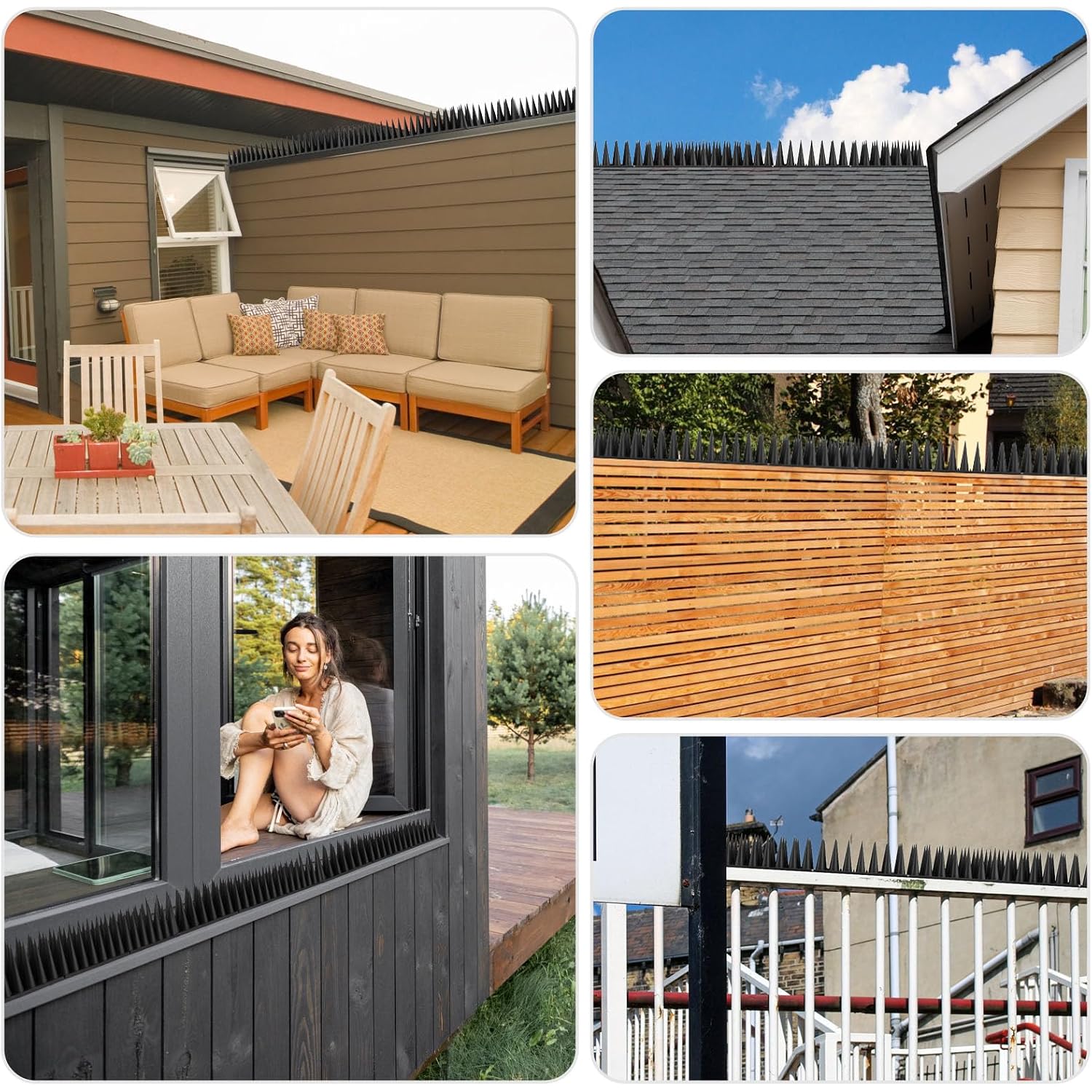 Bird Spikes, 20 Pack Pigeon Deterrent For Small Birds Raccoon Cats Defender For Outside To Keep Squirrel Away, Plastic Fence Spike For Railing And Roof-Black