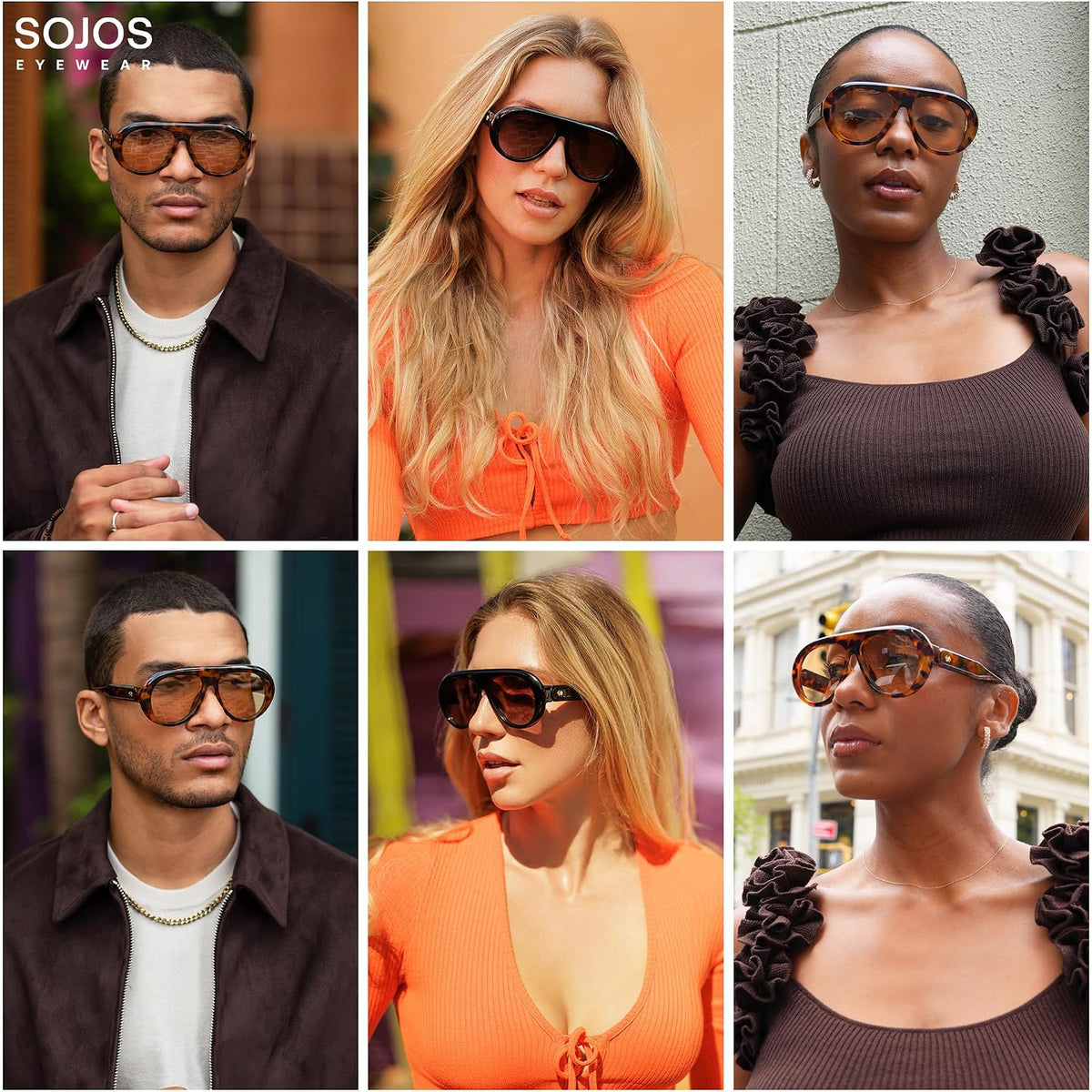 Sojos Trendy Oversized Polarized Aviator Sunglasses Womens Men Retro Vintage 70S Style Uv Protection Sun Glasses Sj2390