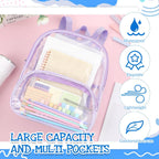 Clear Backpack Bulk Waterproof Transparent Colorful Bookbag Donation Supply Kits For Women Men(12 Inch,50 Pcs)
