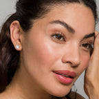 PAVOI 14K Gold Plated 925 Sterling Silver Cubic Zirconia Stud Earrings for Women - Simulated Diamond CZ Earrings
