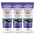 Badger Biodegradable Reef Safe Sunscreen, Spf 50 Unscented Zinc Oxide Sunscreen, 98% Organic Ingredients, Water Resistant Adventure Sport Sunblock, 2.9 Fl Oz, 3-Pack