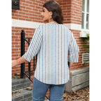 Lomon Womens Plus Size Tops 3/4 Length Sleeve T Shirts Asymmetrical Neck Blouses For Women Fashion 2026