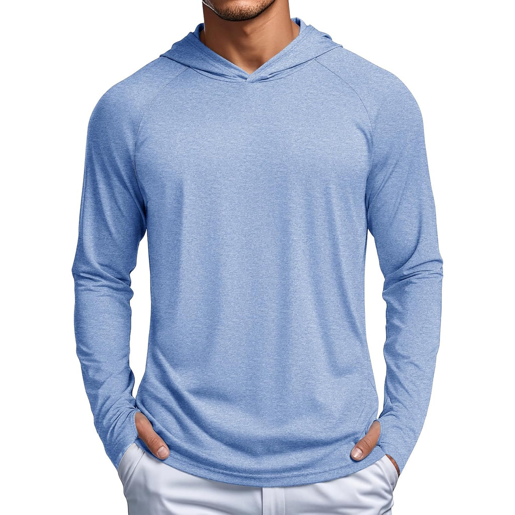 Magcomsen Men'S Upf 50+ Sun Shirts Long Sleeve Fishing Hoodie Shirt Lightweight Athletic Swim Running Hiking Rash Guard