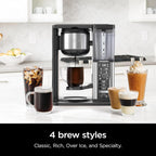 Ninja Specialty Coffee Maker | Includes 10-Cup Carafe, Fold-Away Frother, Permanent Filter & Removable, Dishwasher Safe Reservoir | 6 Brew Styles, 8 Cup to Travel Mug to Pot Sizes | Black | CM401