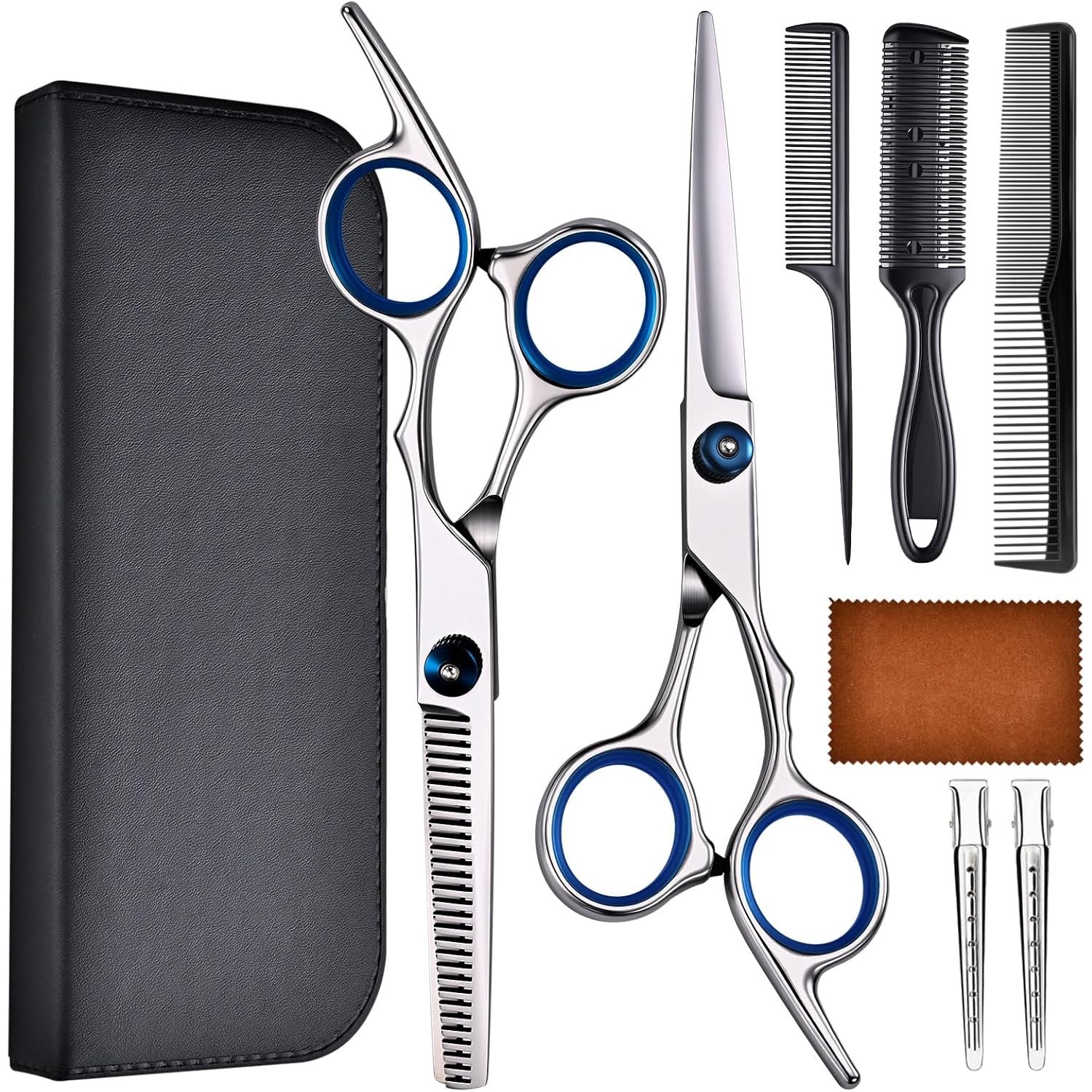 Hair Cutting Scissors Set, Professional Stainless Cutting Hair Scissors, Barber Hair Cutting Scissors Thinning Shears Sharp Blades Hairdresser Haircut For Women/Men/Kids, Lfj1234