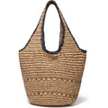 Jollque Straw Bag For Women, Raffia Tote Large Summer Beach Purse Woven Shoulder Bags Boho Vacation Handbag With Zipper