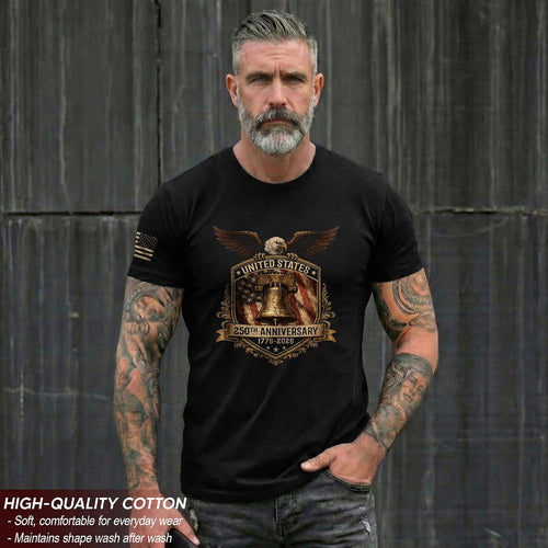 250 Year American Anniversary Shirt, Patriotic Shirts For Men | Celebrate America'S 250Th Anniversary And Show Your Patriotic Spirit With These Comfortable, Stylish Apparel Options.