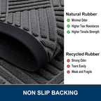 Smiry Front Door Mat Outside Entrance, Heavy Duty Outdoor Indoor Natural Rubber Doormat, Non Slip, Trap Dirt And Moisture, Easy Clean, Low Profile Patio Porch Entryway Mat, 29.5X17, Grey