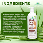 Miracle of Aloe Foot Repair Cream, 32 oz, 60% Pure UltraAloe, Non-Greasy Moisturizer for Dry, Cracked Feet and Callused Skin, Fast-Absorbing Deep Hydration, Diabetic Safe, Peppermint Scent