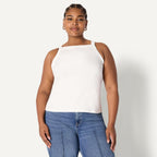 Amazon Essentials Women's Slim-Fit Stretch Rib High-Neck Tank with Consistent Stretch