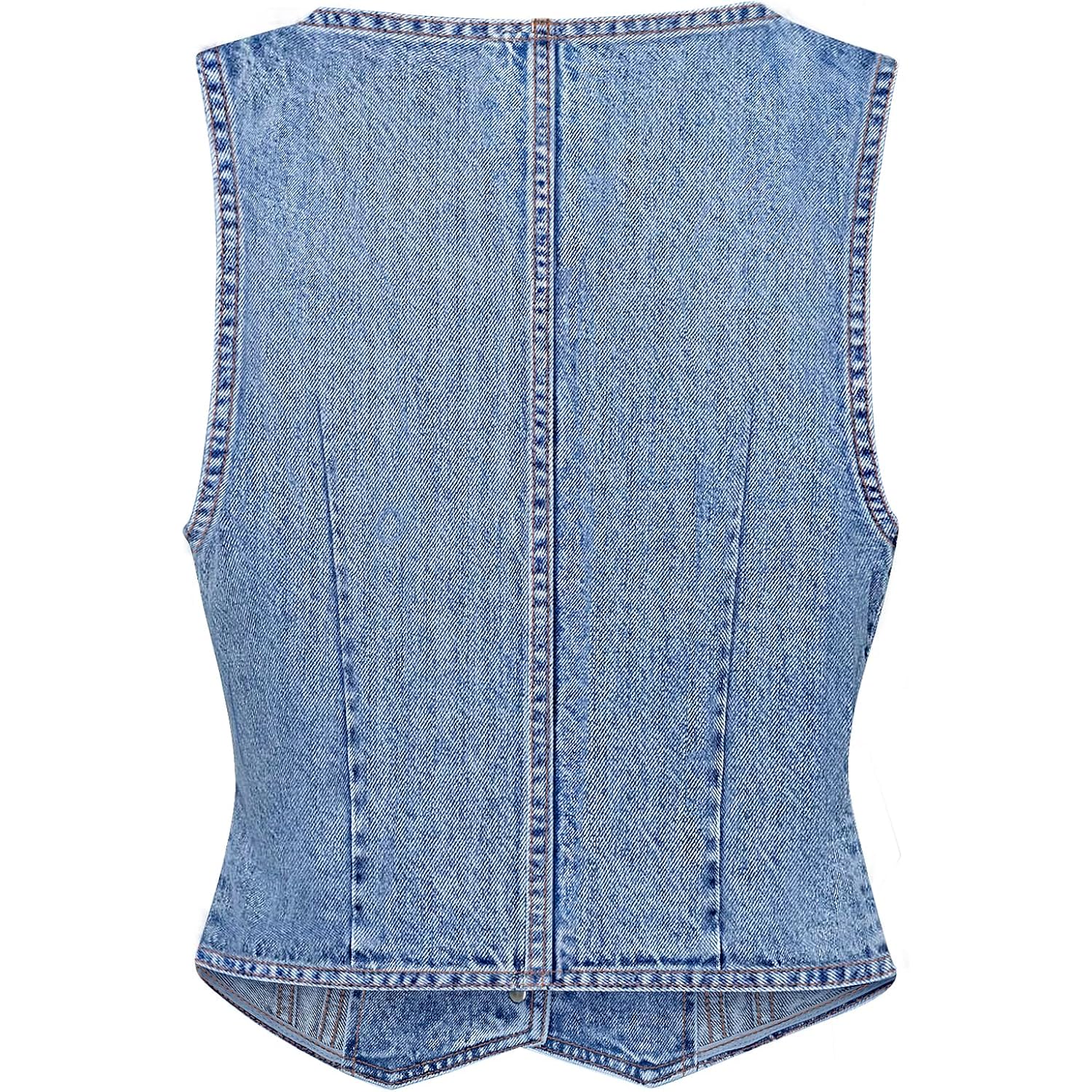 Lyhipss Denim Vest Women V Neck Jean Vest Tops For Women Sleeveless Button Down Summer Outfit Denim Tops