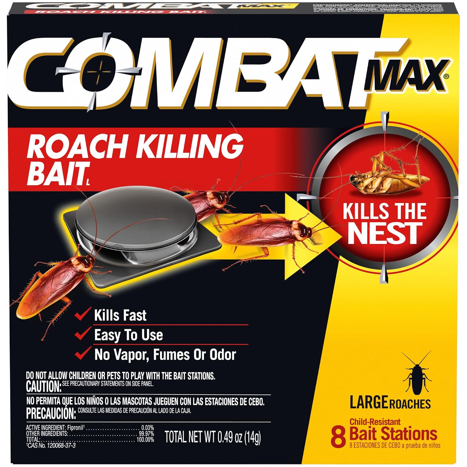 Combat Max Large Roach Killing Bait, 8 Count (Pack Of 1)