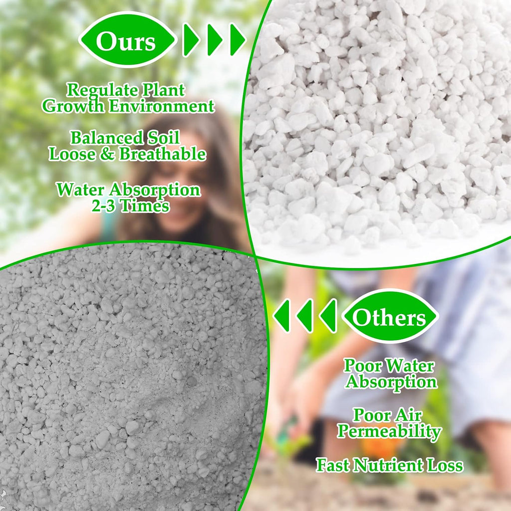 4 Quarts Organic Horticultural Perlite For Plants Indoor- Natural Horticultural Soil Additive Conditioner Mix For Improves Drainage, Ventilation And Root Growth