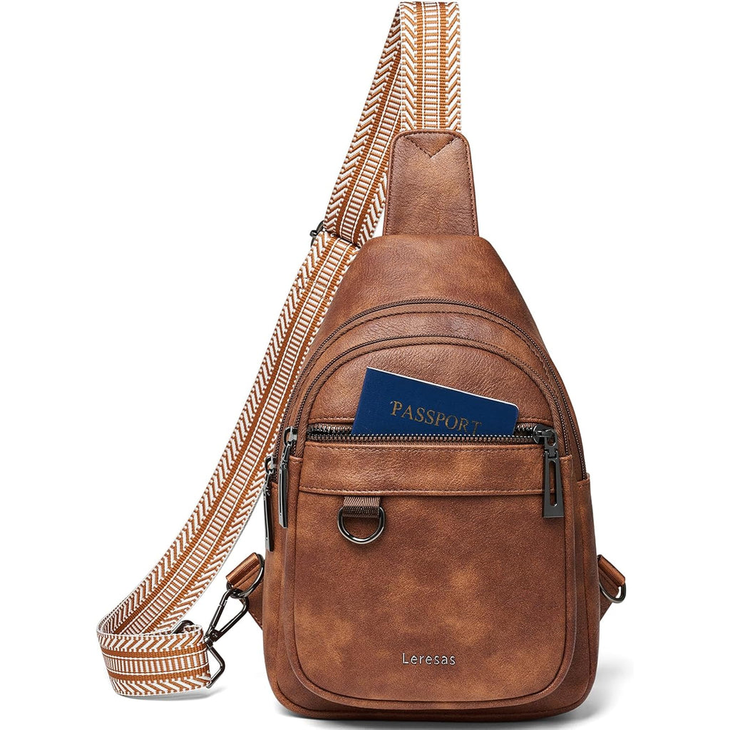 7L Sling Bag For Women Men Vegan Leather Crossbody Bags Fanny Pack Purse Backpack Over Shoulder Bag Travel Anti Theft