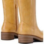 Dream Pairs Women'S Square Toe Platform Chunky Block Heel Knee High Riding Boots