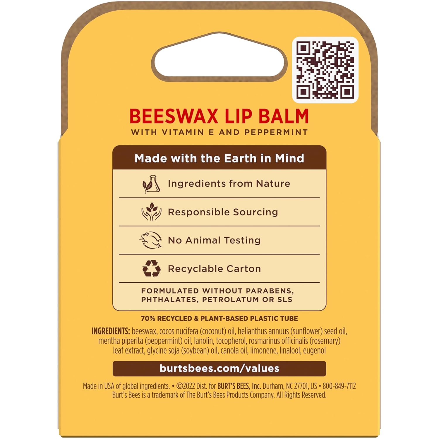 Burt's Bees 100% Natural Moisturizing Lip Balm (Original Beeswax)