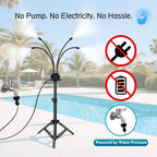 Standing Misters For Outside Patio – 3.6 Ft Adjustable Height Stand Misting System For Outdoor Cooling, Portable Water Mister For Mist Playing, Backyard, Porch & Sprinkler (Black)