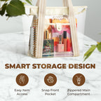 Handy Laundry Clear Bag for Stadium Events - Large Transparent Tote - Clear Purse for Women, Work, Beach & Shopping