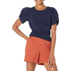 Women's Regular-Fit Twist Puff Sleeve Crewneck T-Shirt