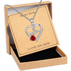 Love Heart Pendant Necklaces for Women, Mother's Day Gifts for Mom Grandma Wife from Daughter Son, I Love You Mom (With gift box)
