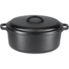 Amazon Basics Pre-Seasoned Cast Iron Dutch Oven Pot with Lid and Dual Handles, Oven Safe, Heavy-Duty, 7-Quart, Round, Black
