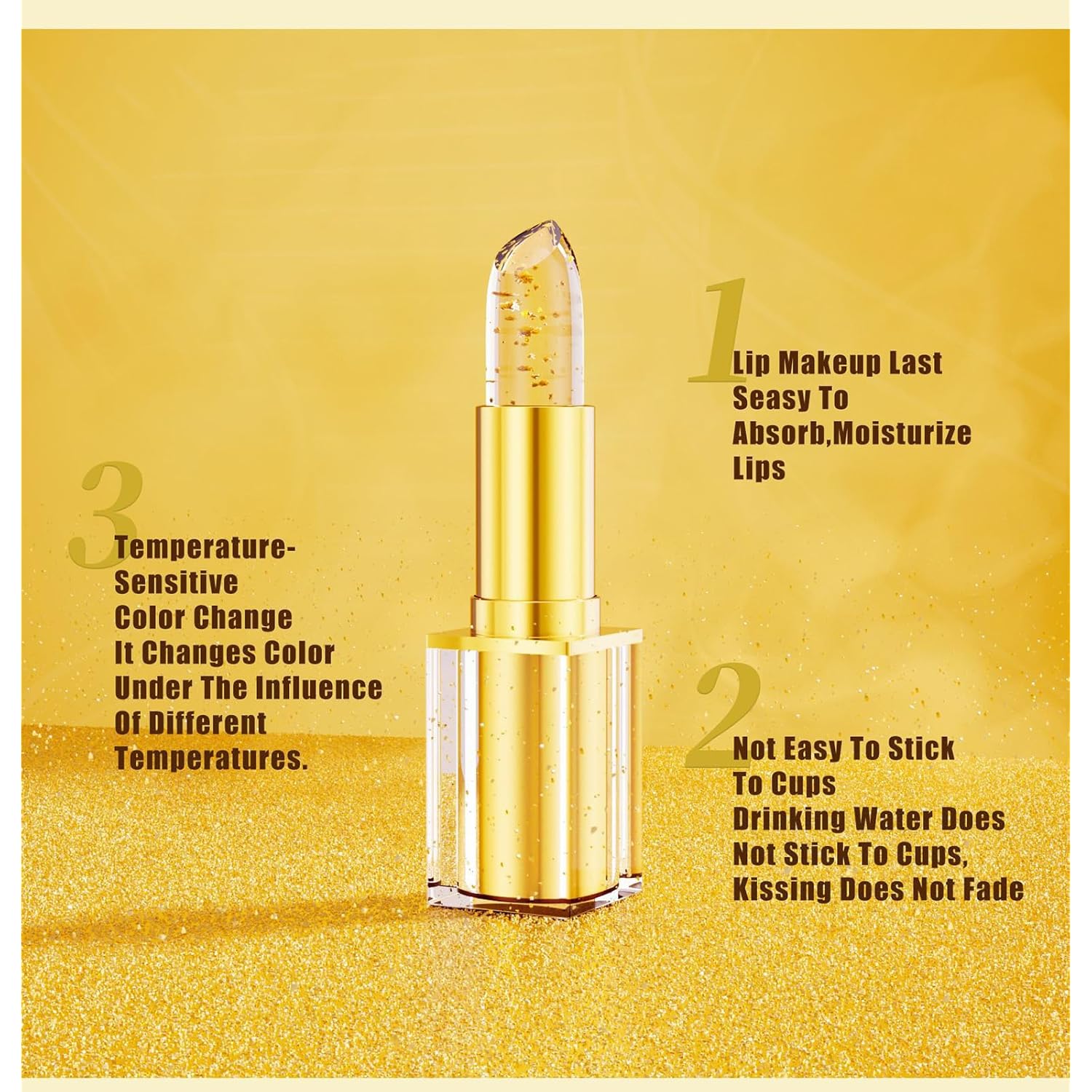 1PCSCoellyo Lipstick, True Tone Ph Adjusting Lipstick for Women,Clear lip stick That Changes Color,Long Lasting 24 Hours Moisturizing (1PCS)