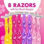 BIC Soleil 3 Simply Womem's Disposable 3-Blade Razors, Moisture Strip and Comfortable Handle, 8-Pack