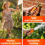 Garden Hose 25 Ft X 5/8", Heavy Duty Water Hose, Flexible And Durable, Kink Resistant Lightweight Hybrid Hose, Leakproof Yard Hose With Male To Female Fittings