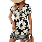 Wiholl Summer Dresses For Women With Sleeves Midi Dress Button Down Beach Vacation Casual Dresses Fashion Clothing