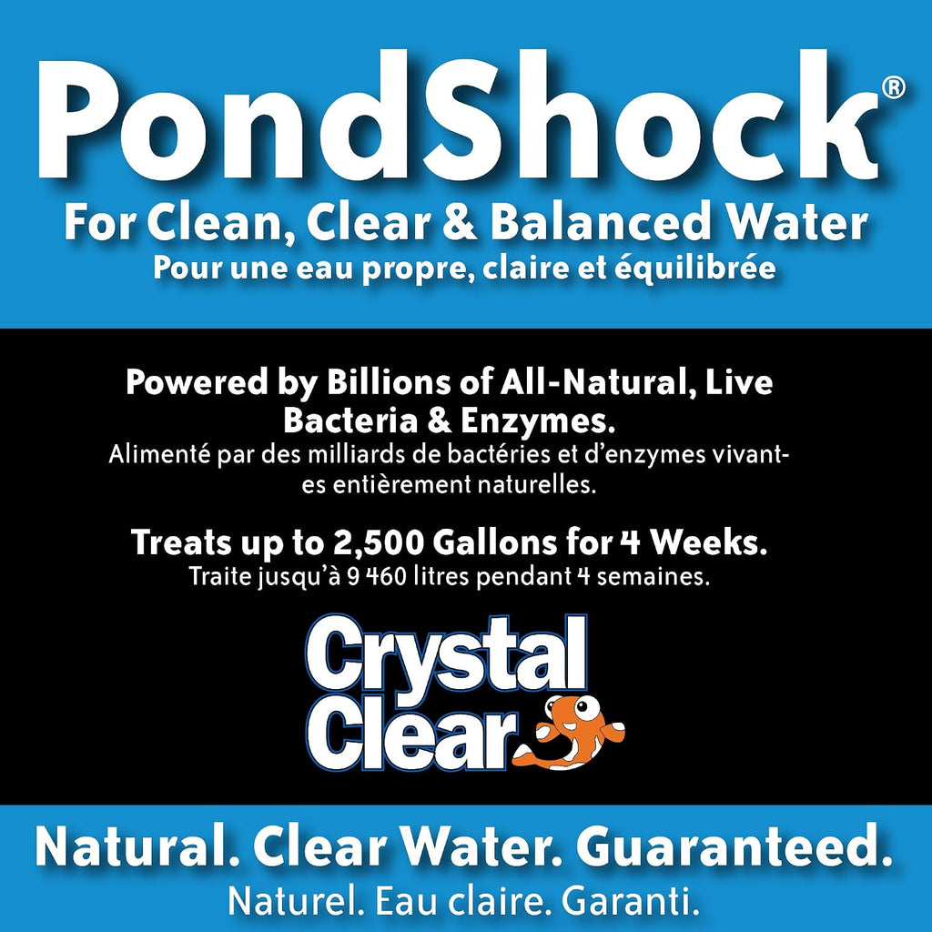Crystalclear Pondshock Ball Freshwater Clarifier, Enzymes Shock Treatment | Natural Live Bacteria Muck & Sludge Remover For Small Outdoor Water Garden Ponds. Koi Fish & Aquatic Plants Safe