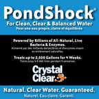 Crystalclear Pondshock Ball Freshwater Clarifier, Enzymes Shock Treatment | Natural Live Bacteria Muck & Sludge Remover For Small Outdoor Water Garden Ponds. Koi Fish & Aquatic Plants Safe