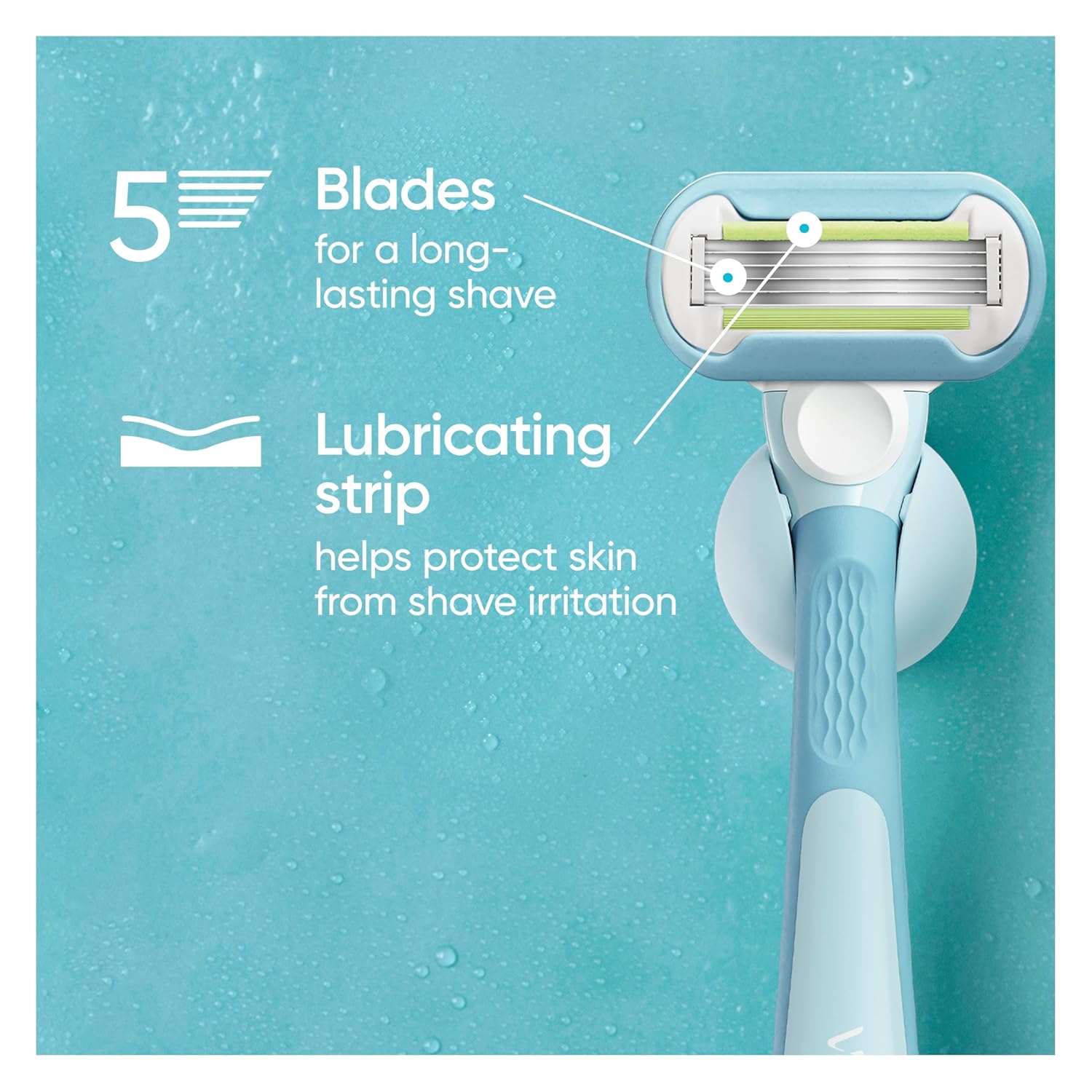 Gillette Venus Women's Original 3 Blade Razor Refills, 4 Count (Packaging May Vary)